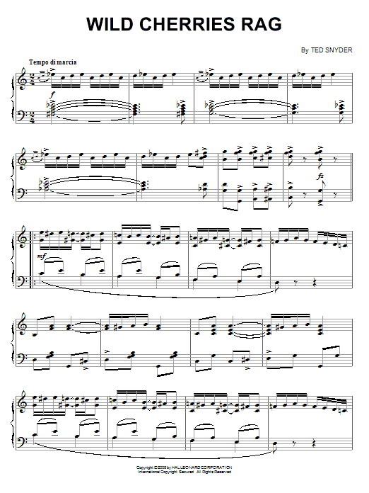 Ted Snyder Wild Cherries Rag Sheet Music
