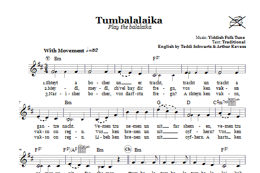 Teddi Schwartz Tumbalalaika (Play The Balalaika) Sheet Music
