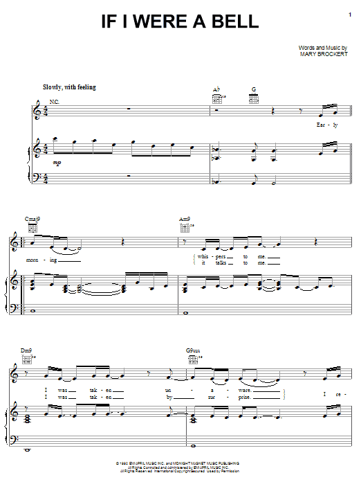 Teena Marie If I Were A Bell Sheet Music