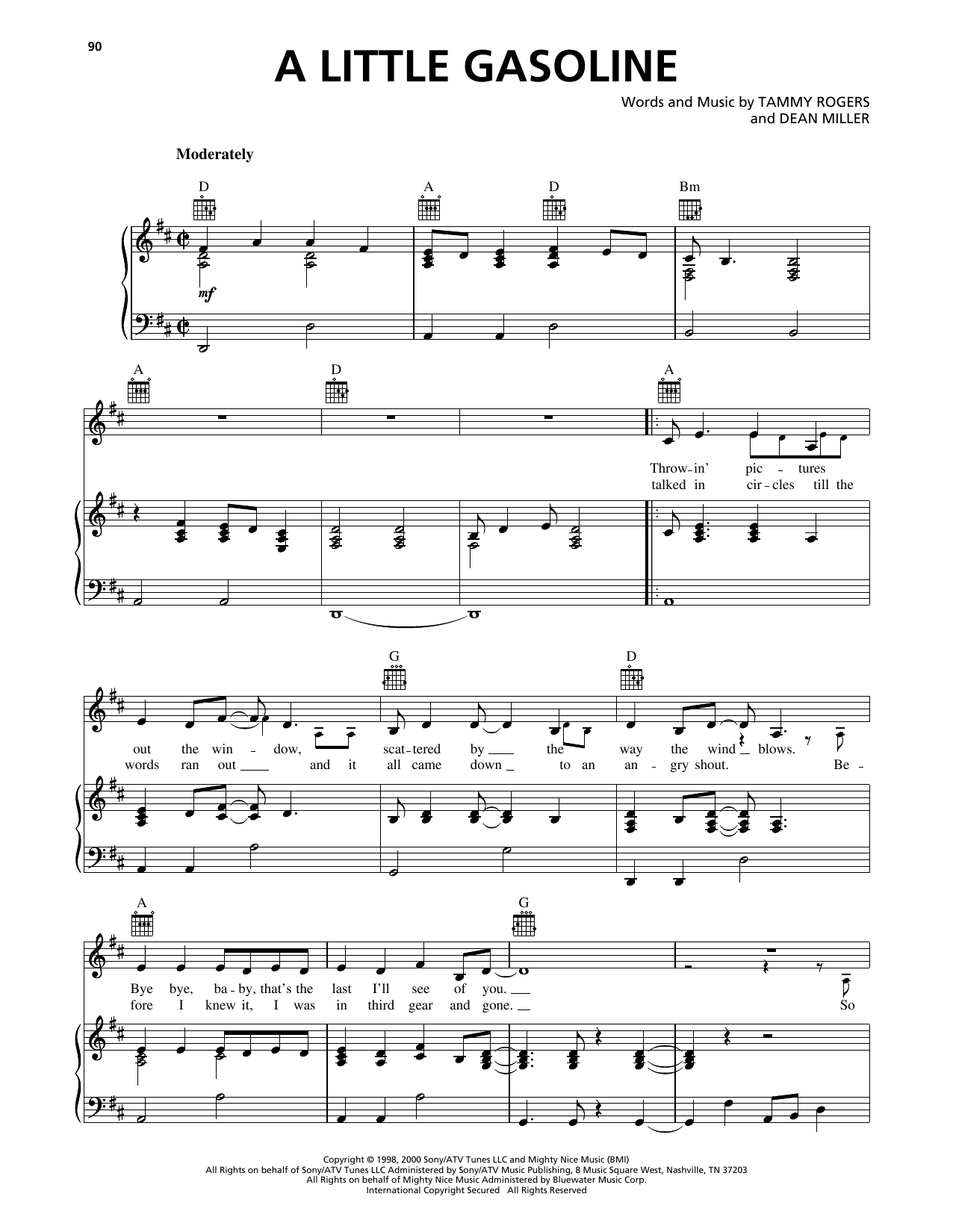Terri Clark A Little Gasoline Sheet Music