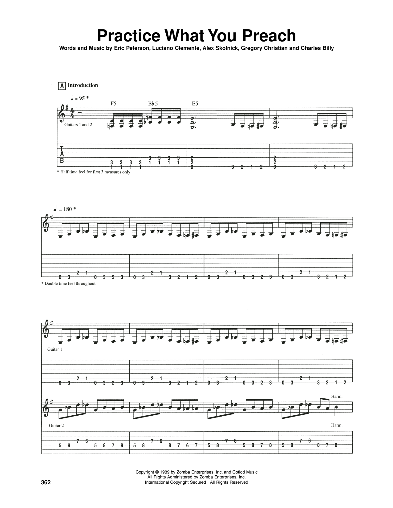 Testament Practice What You Preach Sheet Music