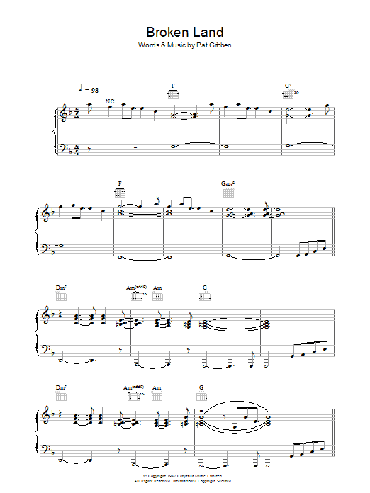 The Adventures Broken Land Sheet Music