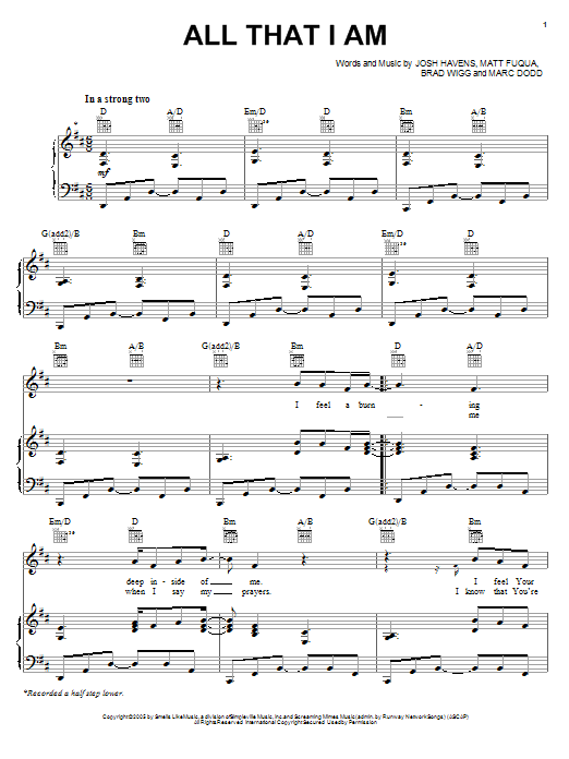 The Afters All That I Am Sheet Music