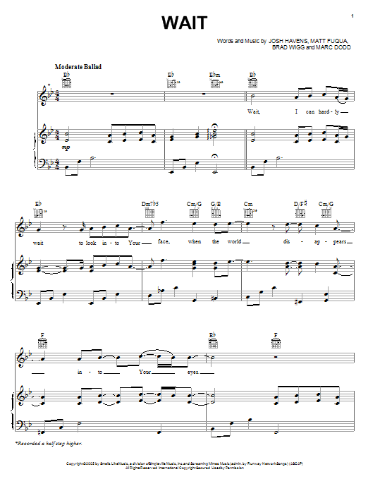 The Afters Wait Sheet Music