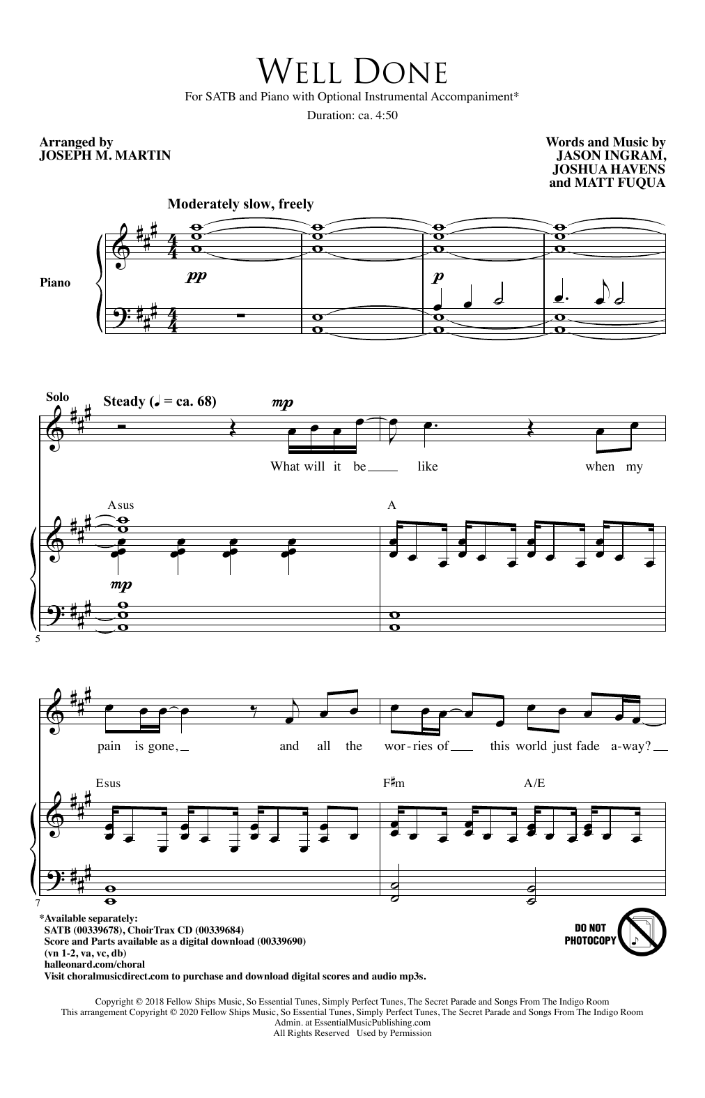 The Afters Well Done (arr. Joseph M. Martin) Sheet Music