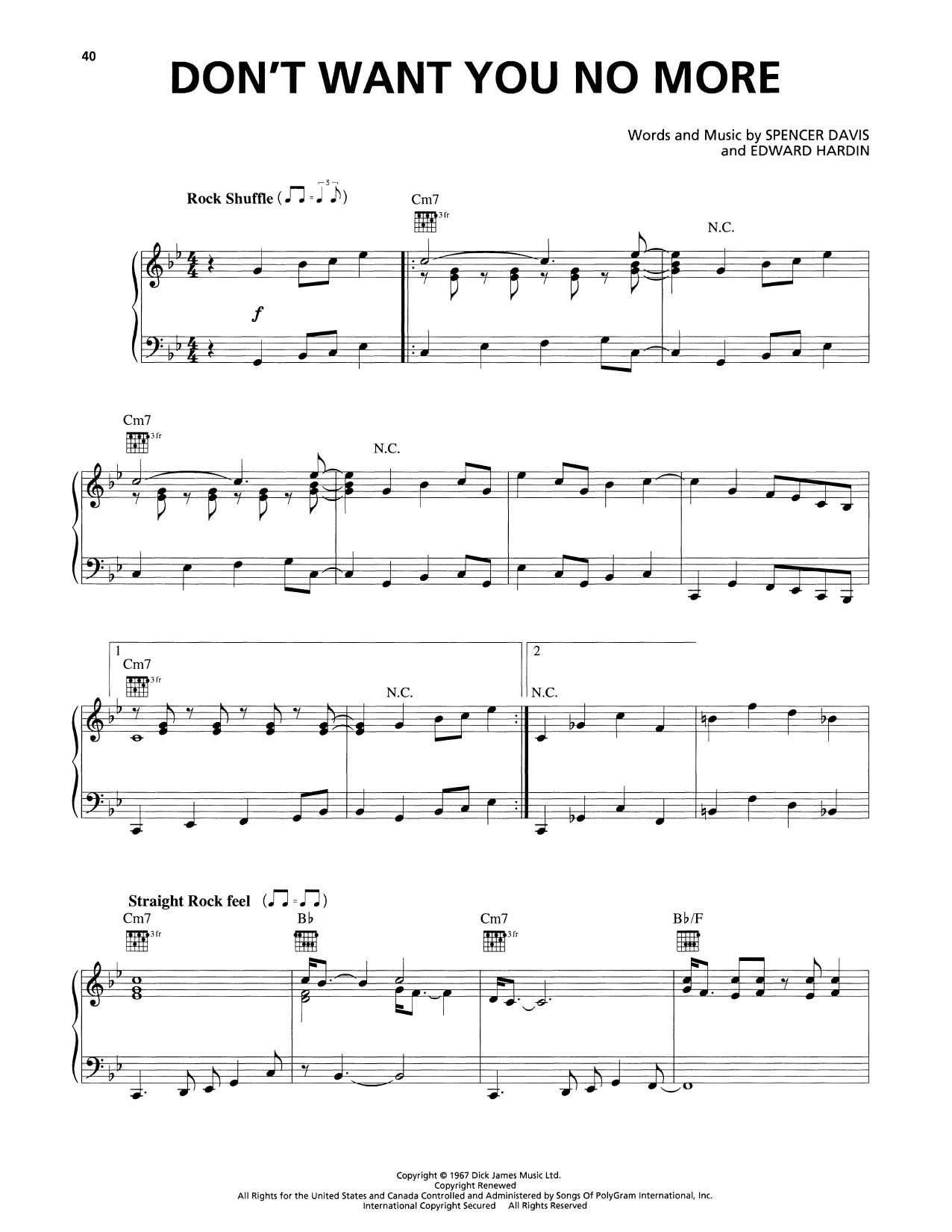 The Allman Brothers Band Don't Want You No More Sheet Music