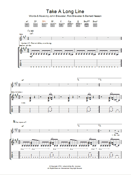 The Angels Take A Long Line Sheet Music