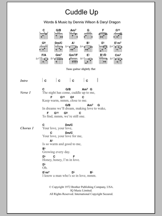 The Beach Boys Cuddle Up Sheet Music