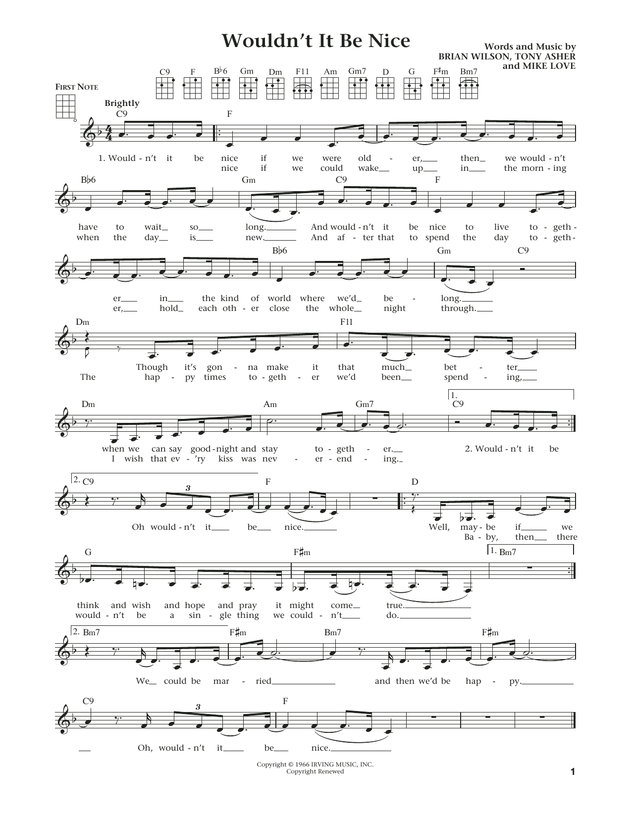 The Beach Boys Wouldn't It Be Nice (from The Daily Ukulele) (arr. Liz and Jim Beloff) Sheet Music