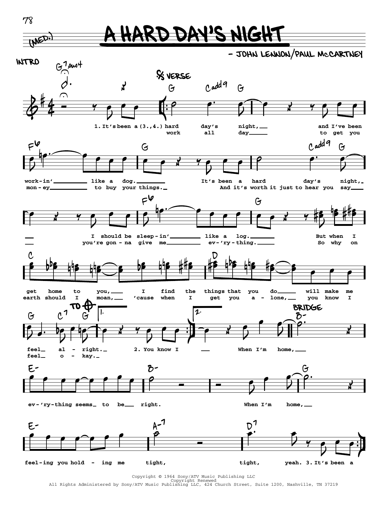 The Beatles A Hard Day's Night [Jazz version] Sheet Music