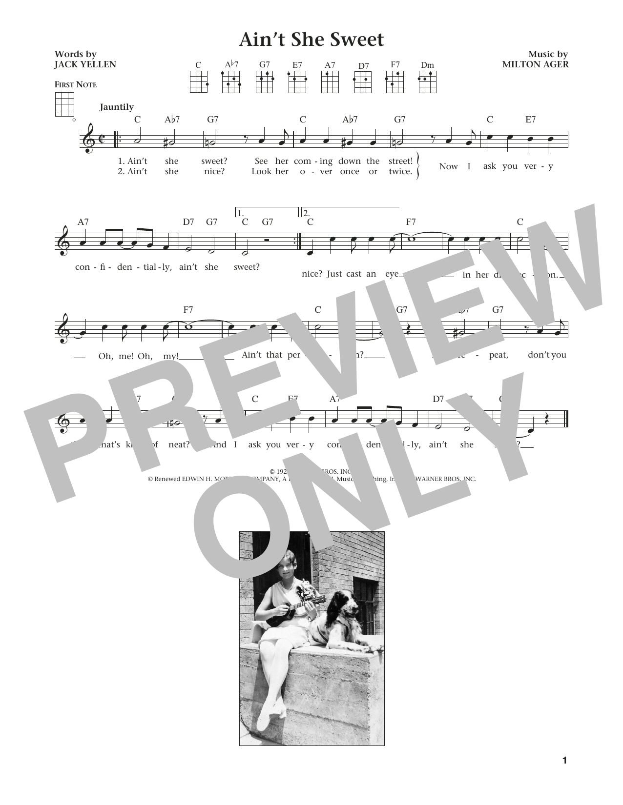 The Beatles Ain't She Sweet (from The Daily Ukulele) (arr. Liz and Jim Beloff) Sheet Music