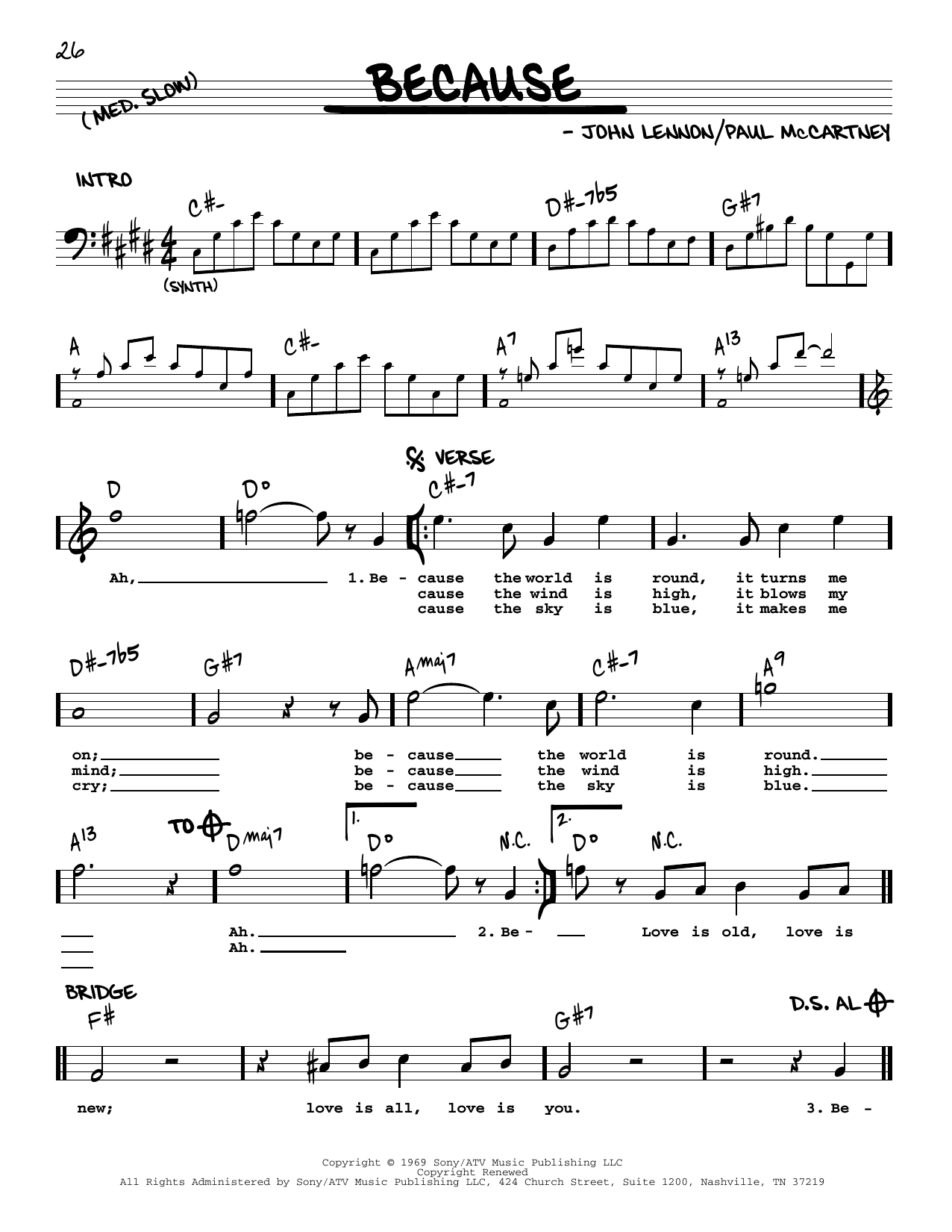 The Beatles Because [Jazz version] Sheet Music