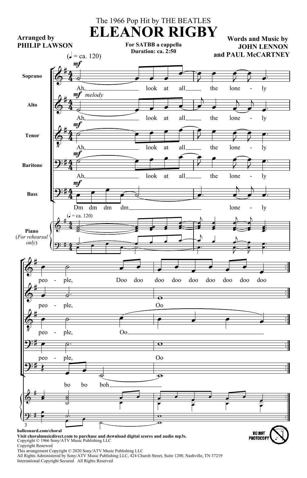 The Beatles Eleanor Rigby (arr. Philip Lawson) Sheet Music