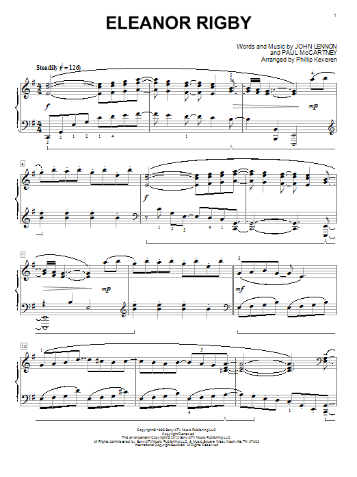 The Beatles Eleanor Rigby [Classical version] (arr. Phillip Keveren) Sheet Music