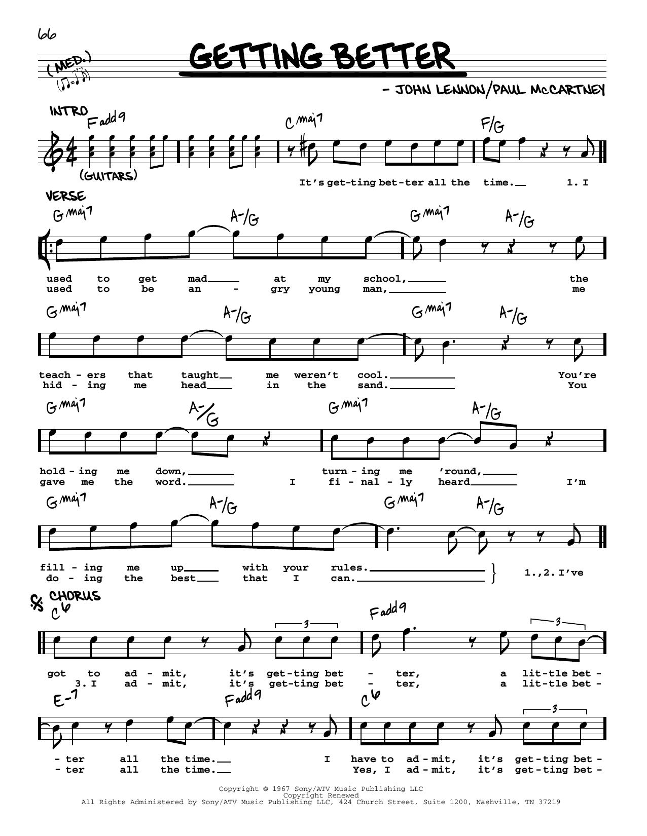 The Beatles Getting Better [Jazz version] Sheet Music
