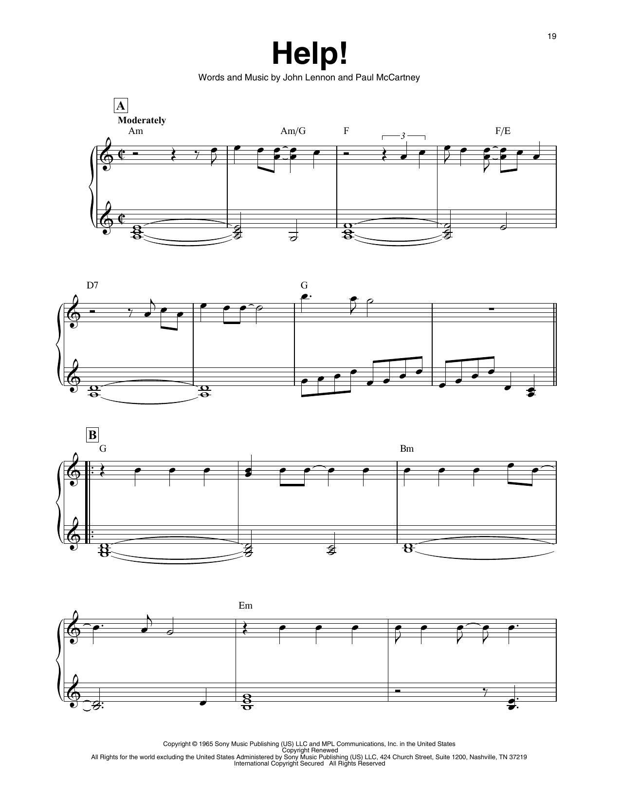 The Beatles Help! (arr. Maeve Gilchrist) Sheet Music