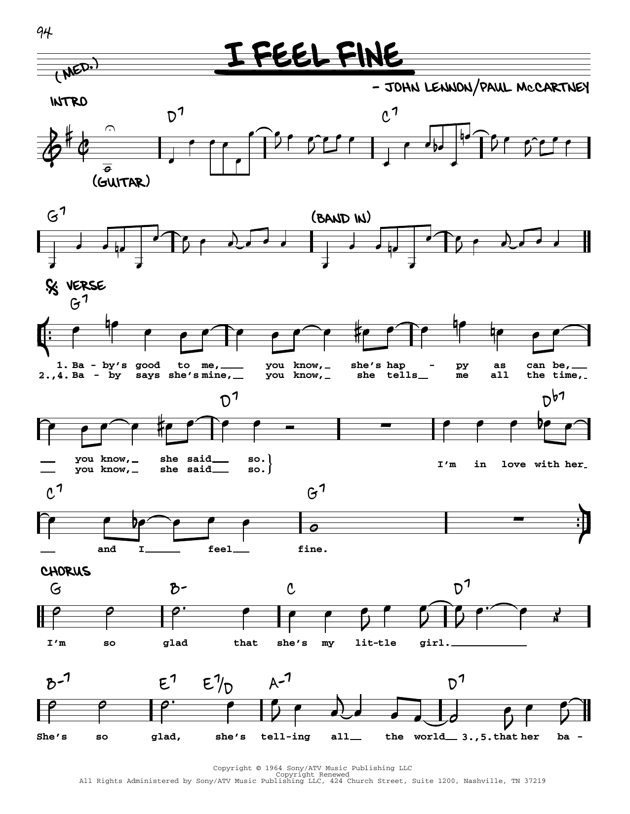 The Beatles I Feel Fine [Jazz version] Sheet Music