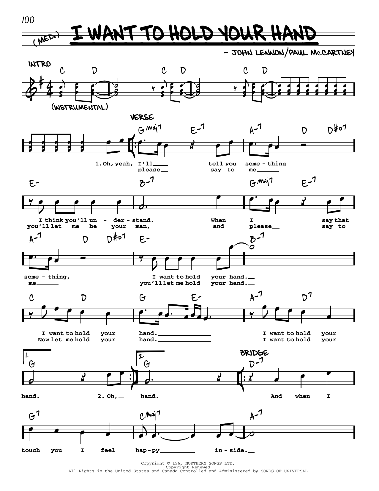 The Beatles I Want To Hold Your Hand [Jazz version] Sheet Music