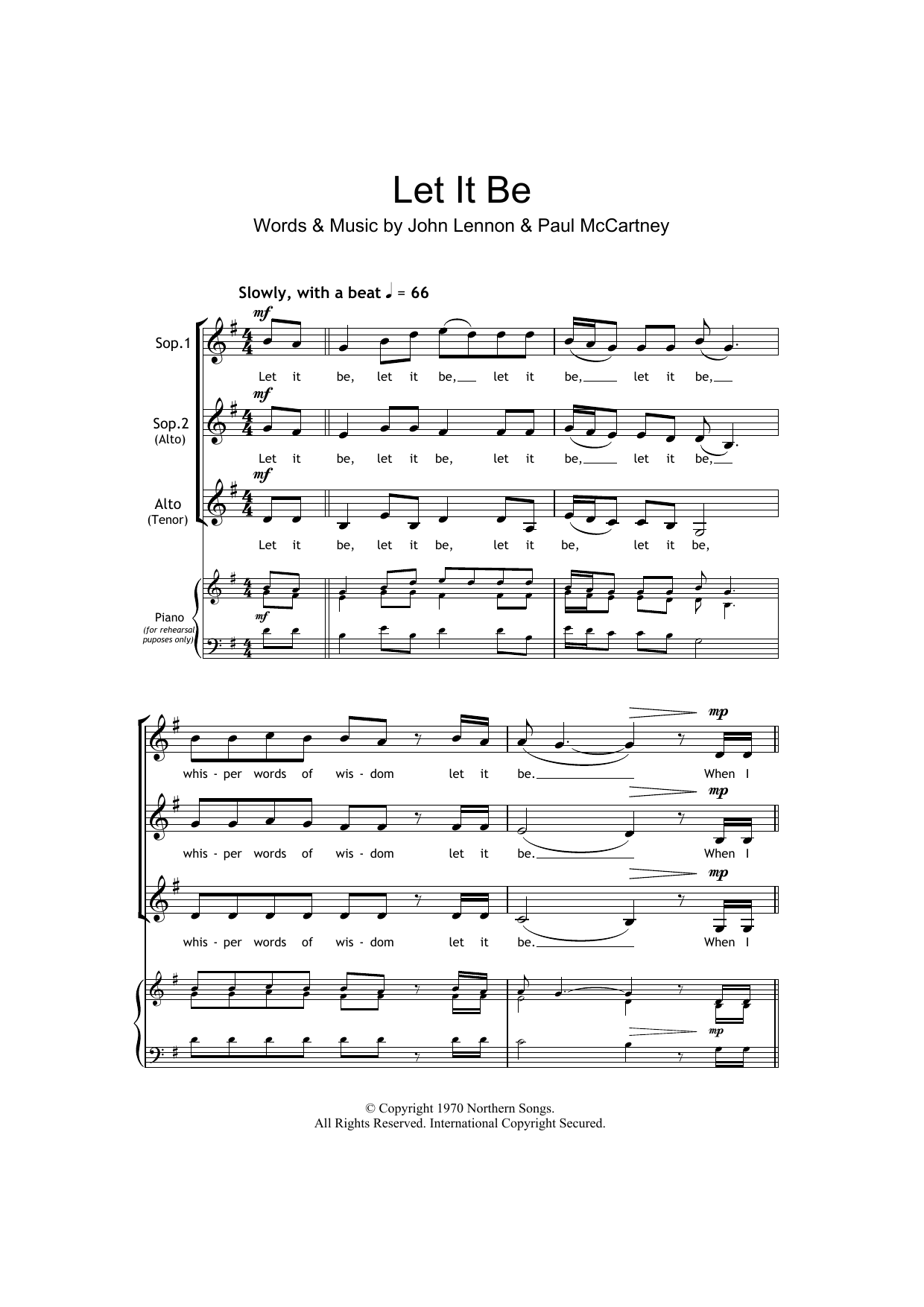 The Beatles Let It Be (arr. Barrie Carson Turner) Sheet Music