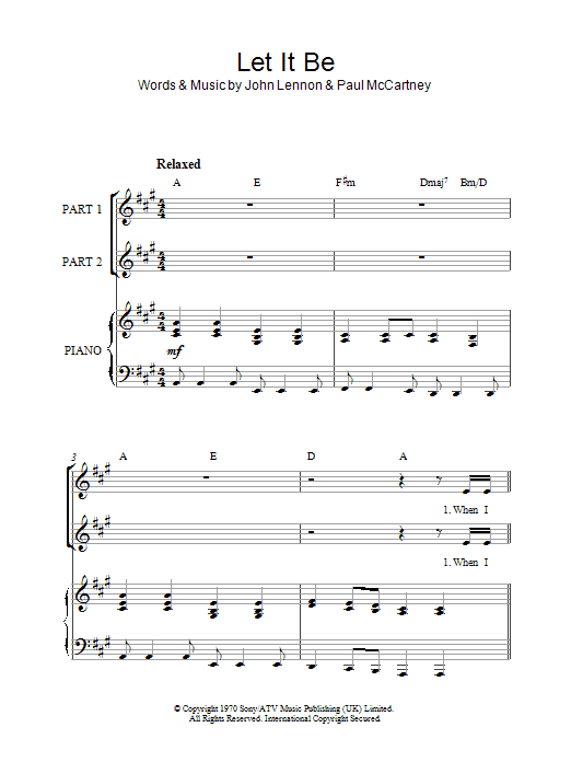 The Beatles Let It Be (arr. Rick Hein) Sheet Music