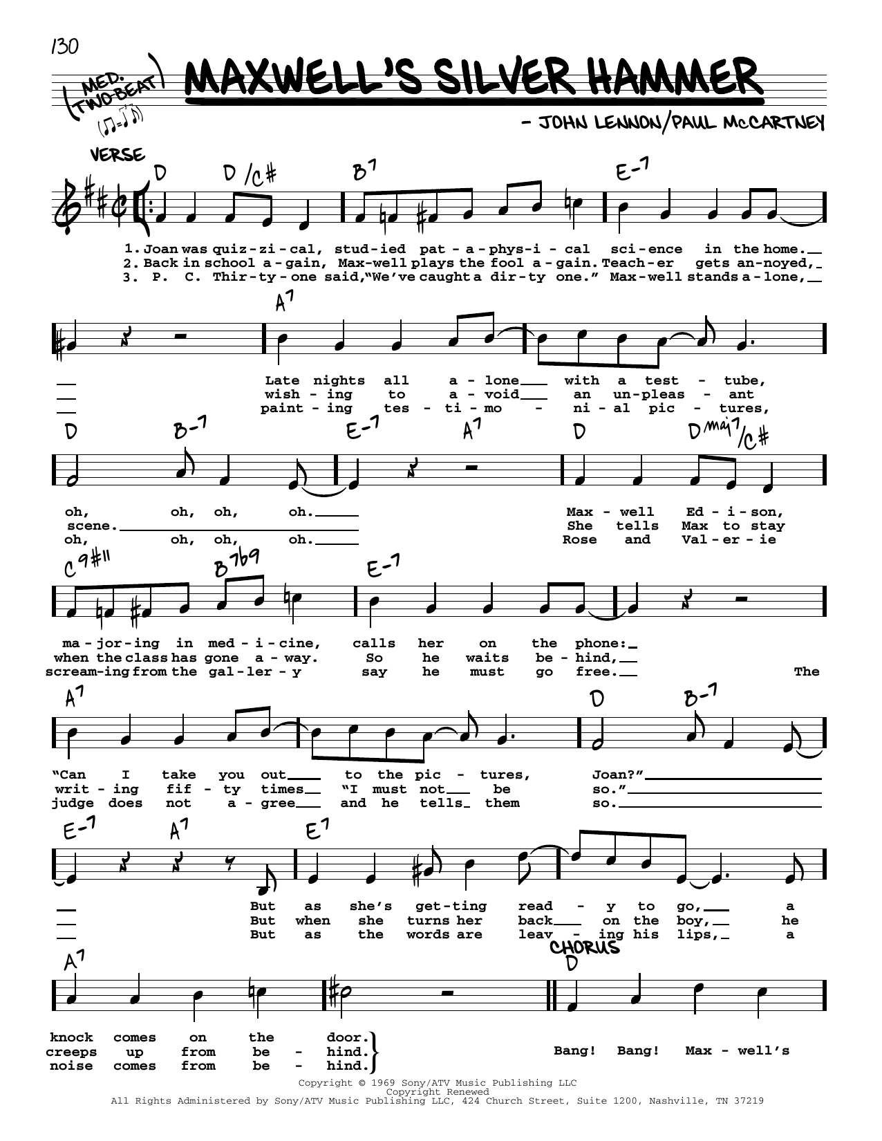 The Beatles Maxwell's Silver Hammer [Jazz version] Sheet Music