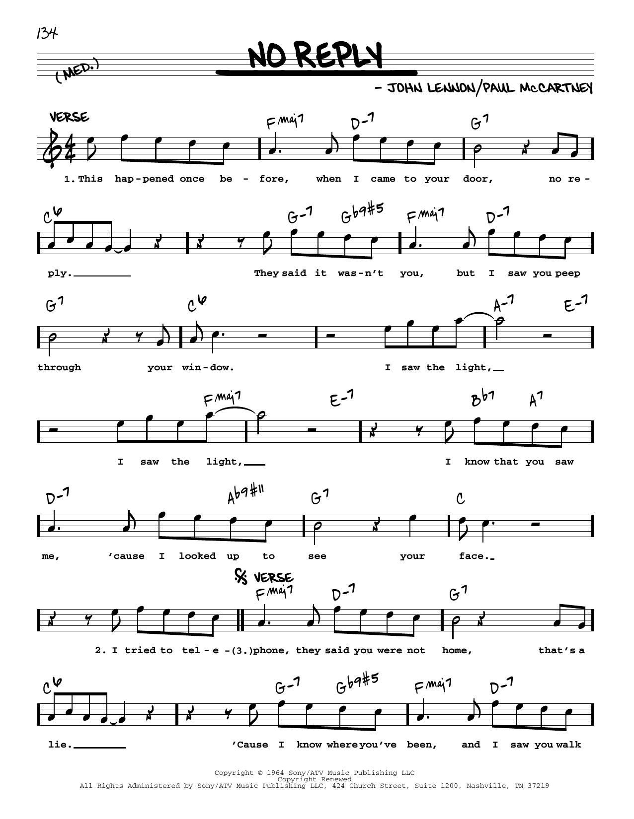 The Beatles No Reply [Jazz version] Sheet Music