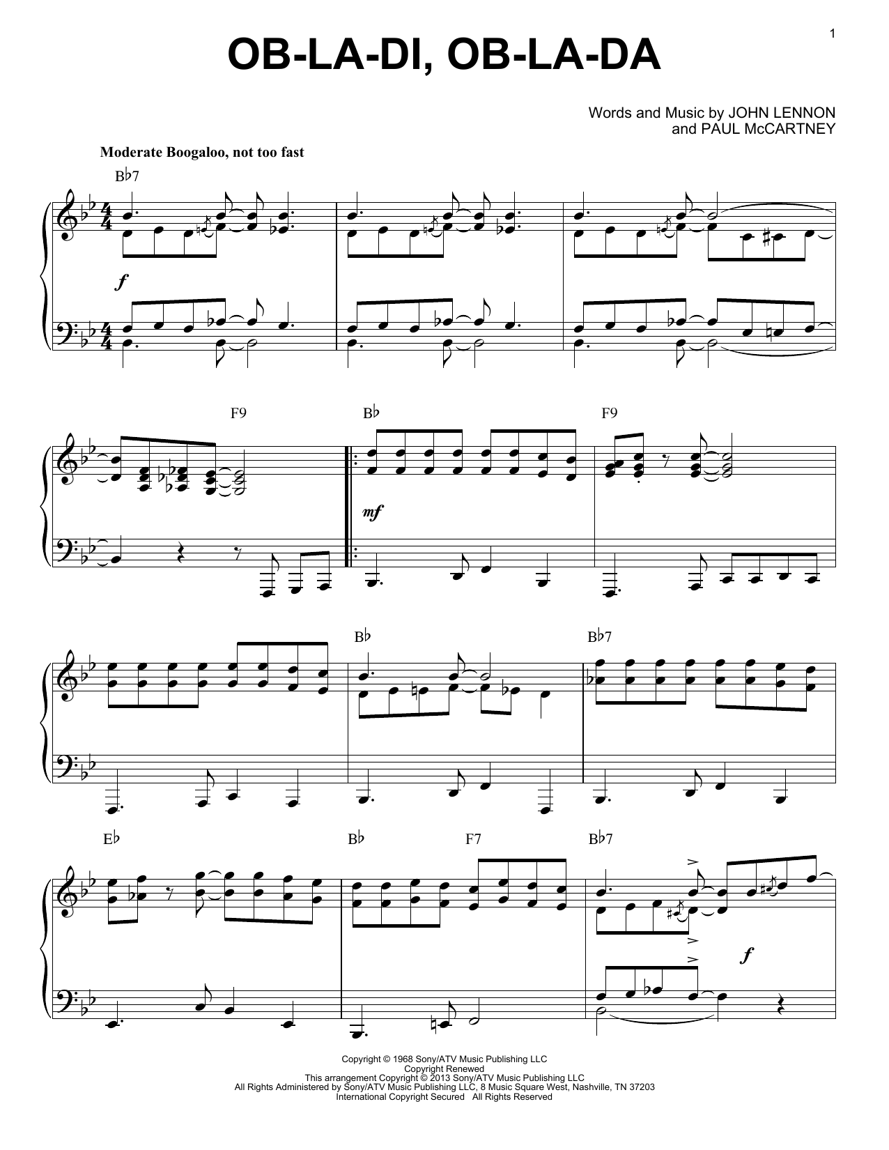 The Beatles Ob-La-Di, Ob-La-Da [Jazz version] (arr. Brent Edstrom) Sheet Music