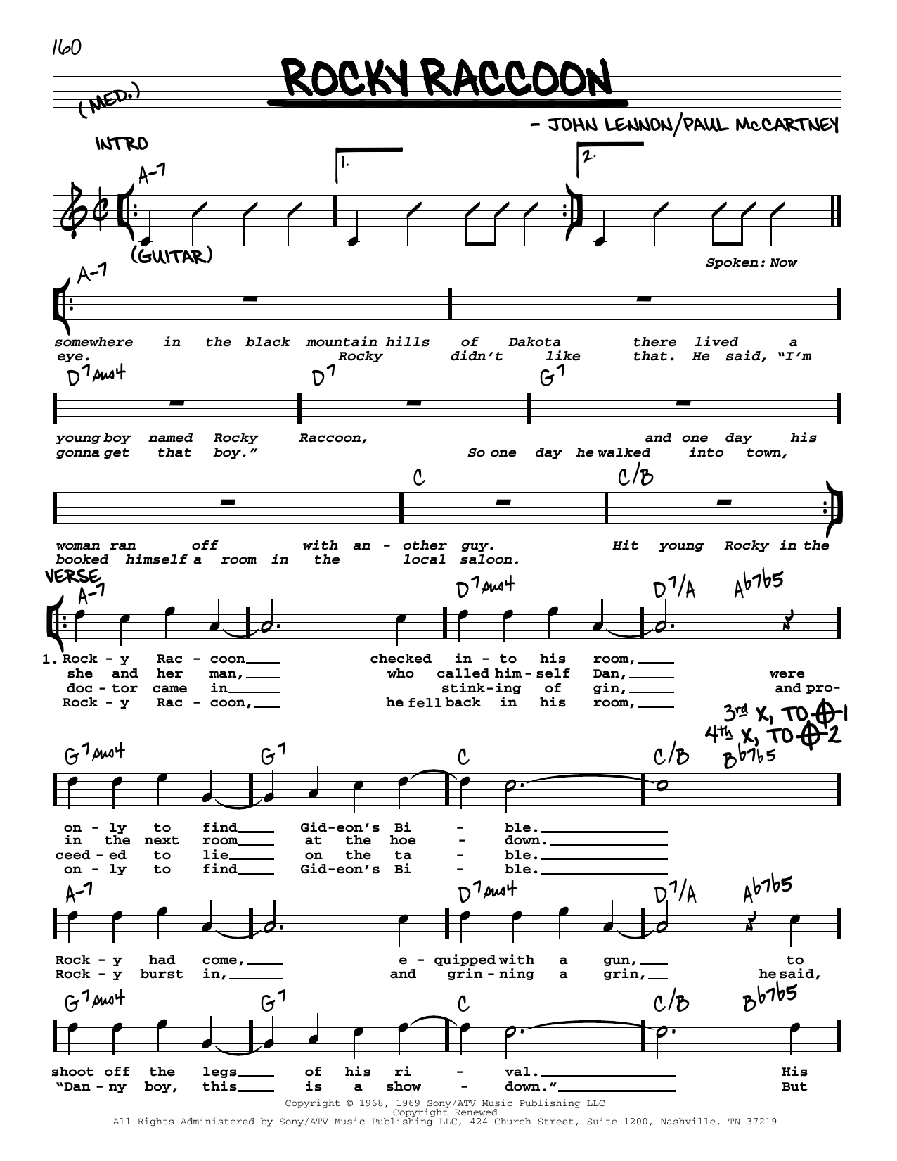 The Beatles Rocky Raccoon [Jazz version] Sheet Music