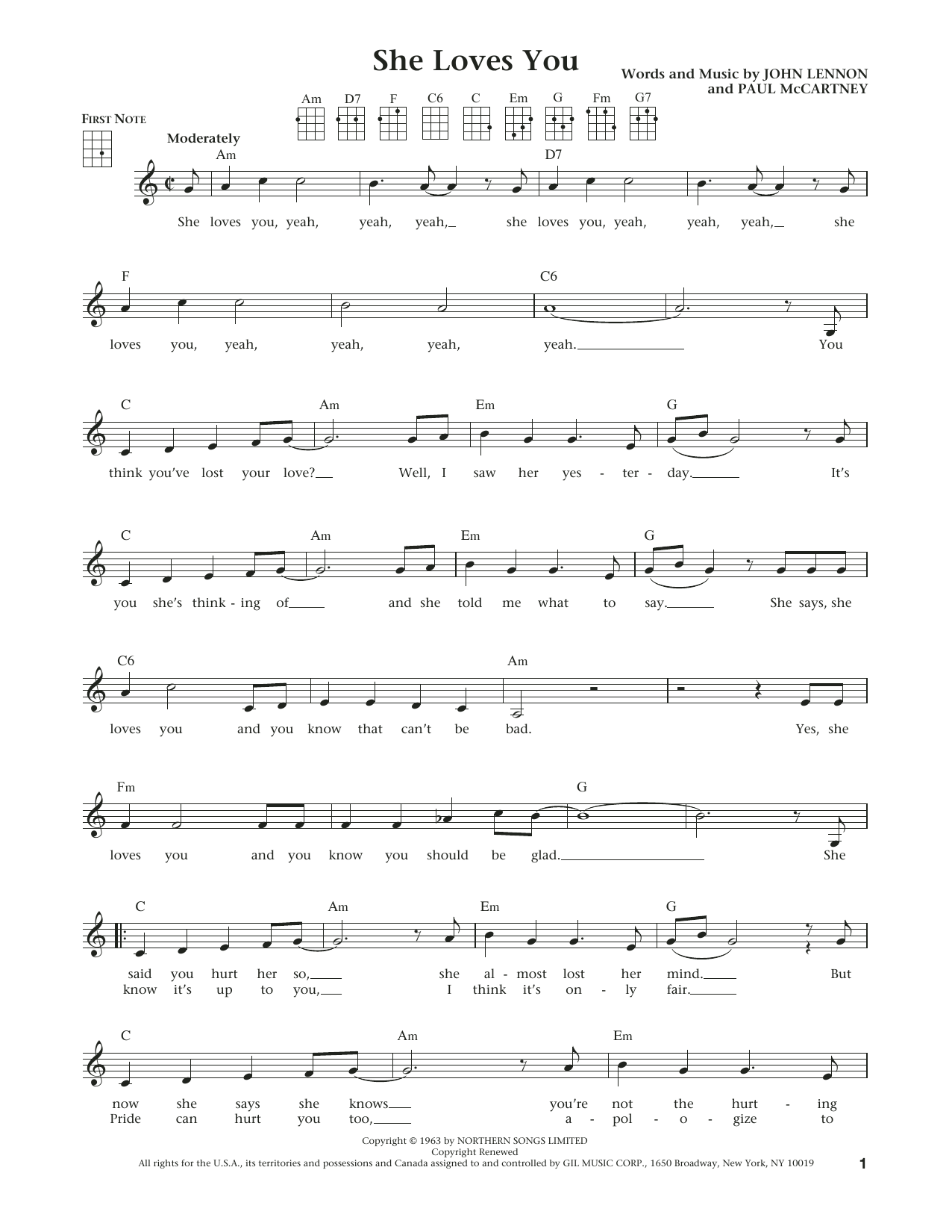 The Beatles She Loves You (from The Daily Ukulele) (arr. Liz and Jim Beloff) Sheet Music