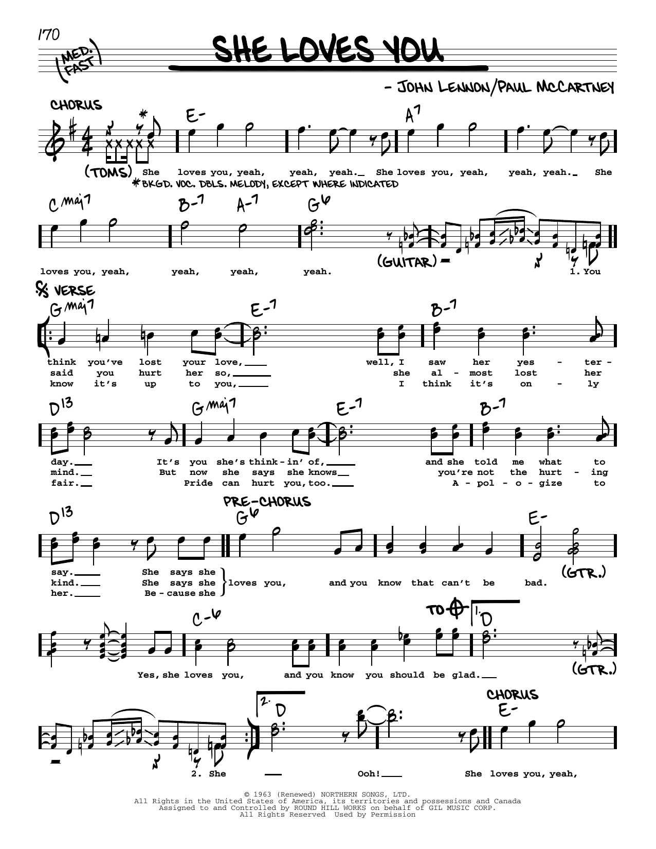 The Beatles She Loves You [Jazz version] Sheet Music