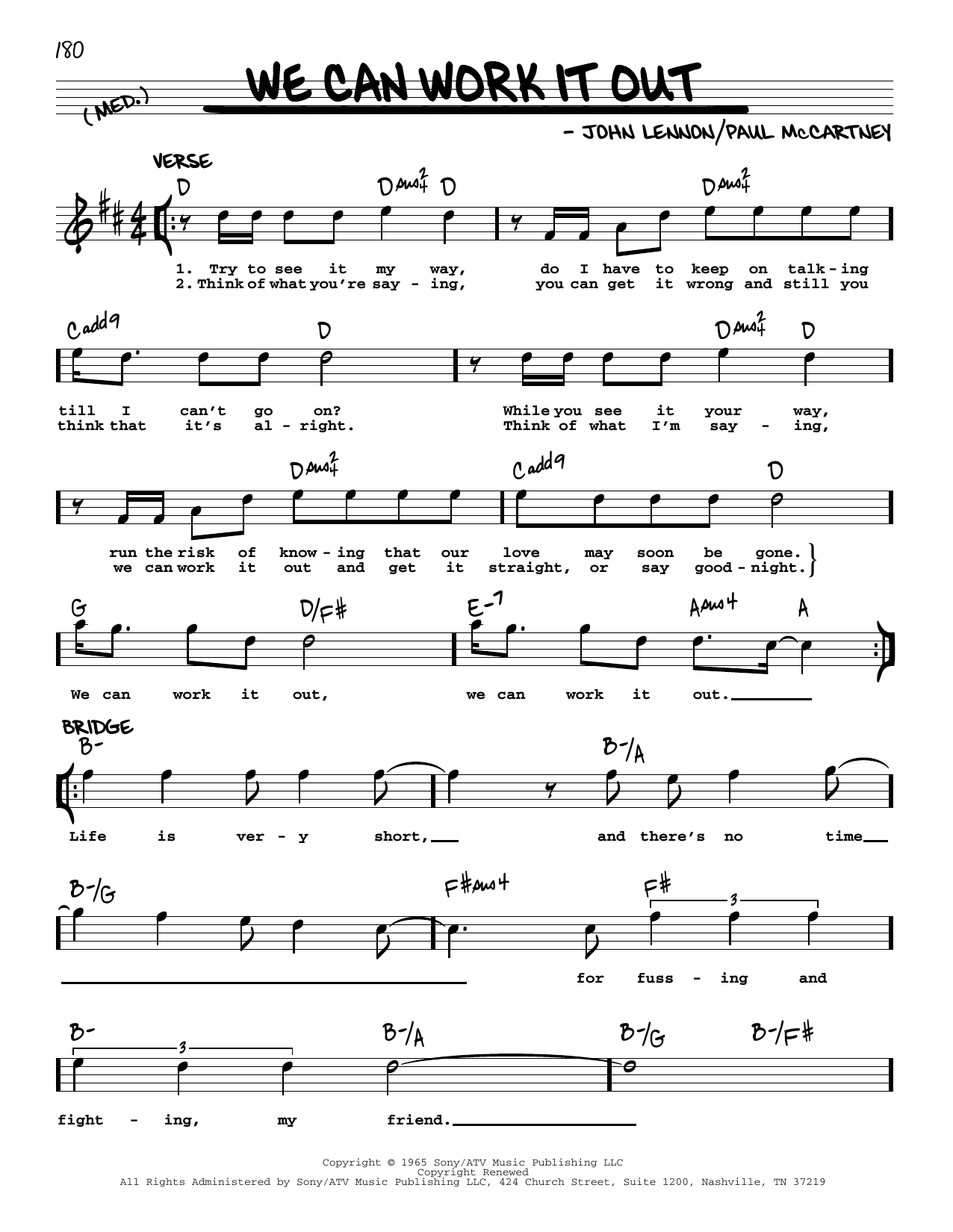 The Beatles We Can Work It Out [Jazz version] Sheet Music