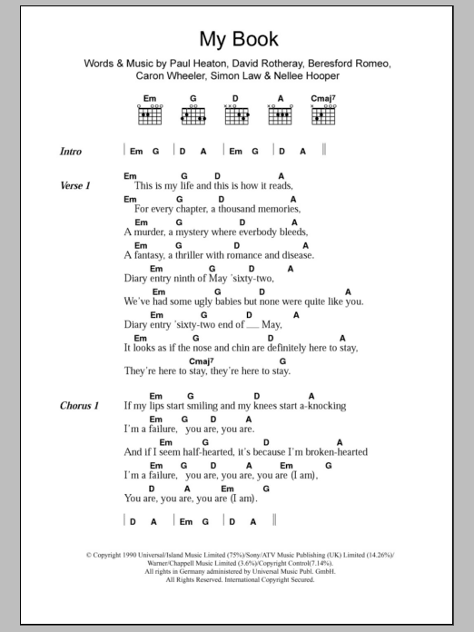 The Beautiful South My Book Sheet Music