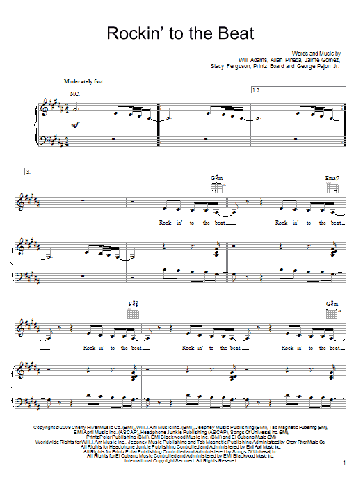 The Black Eyed Peas Rockin' To The Beat Sheet Music