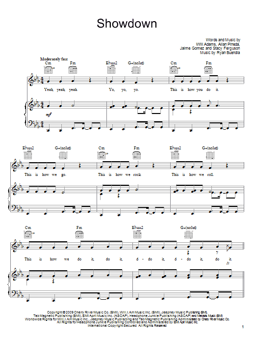 The Black Eyed Peas Showdown Sheet Music