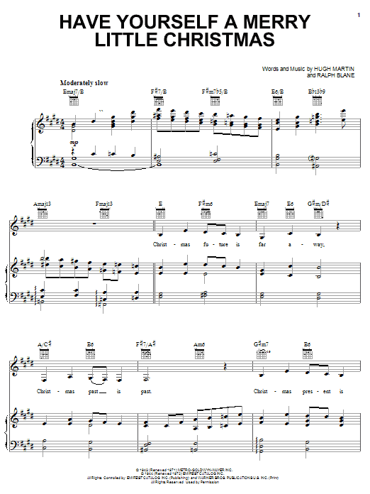 Carpenters Have Yourself A Merry Little Christmas Sheet Music