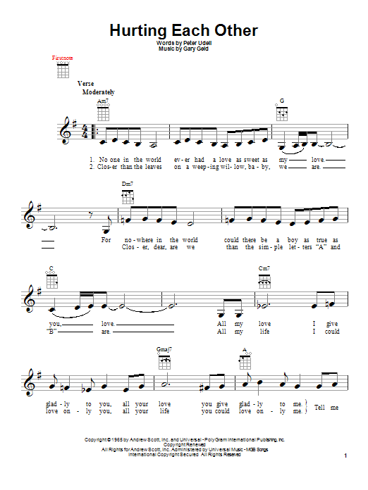 Carpenters Hurting Each Other Sheet Music