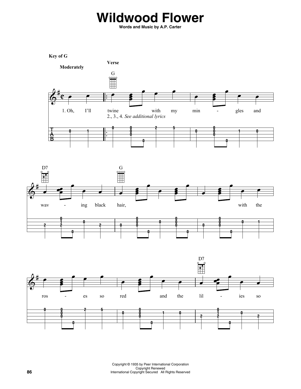 The Carter Family Wildwood Flower (arr. Fred Sokolow) Sheet Music
