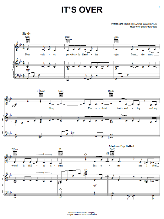 The Cheetah Girls It's Over Sheet Music