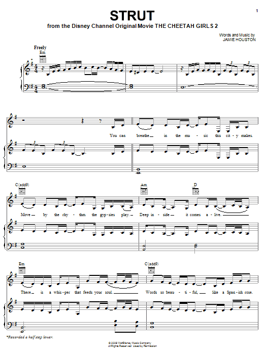 The Cheetah Girls Strut Sheet Music