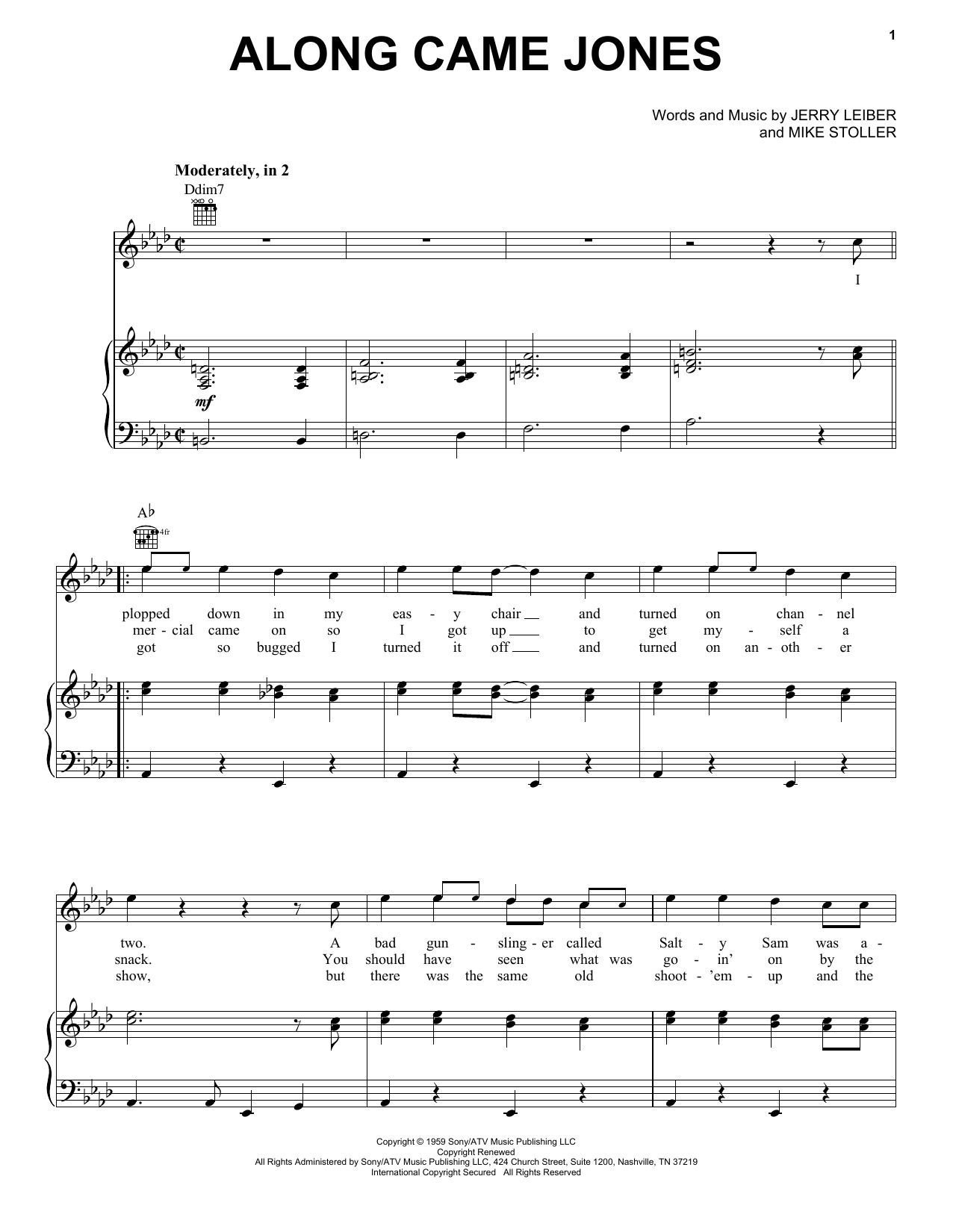 The Coasters Along Came Jones Sheet Music
