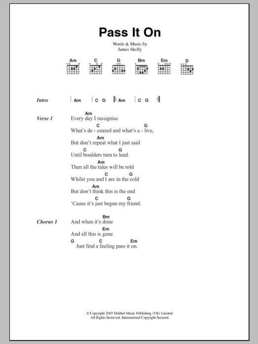 The Coral Pass It On Sheet Music