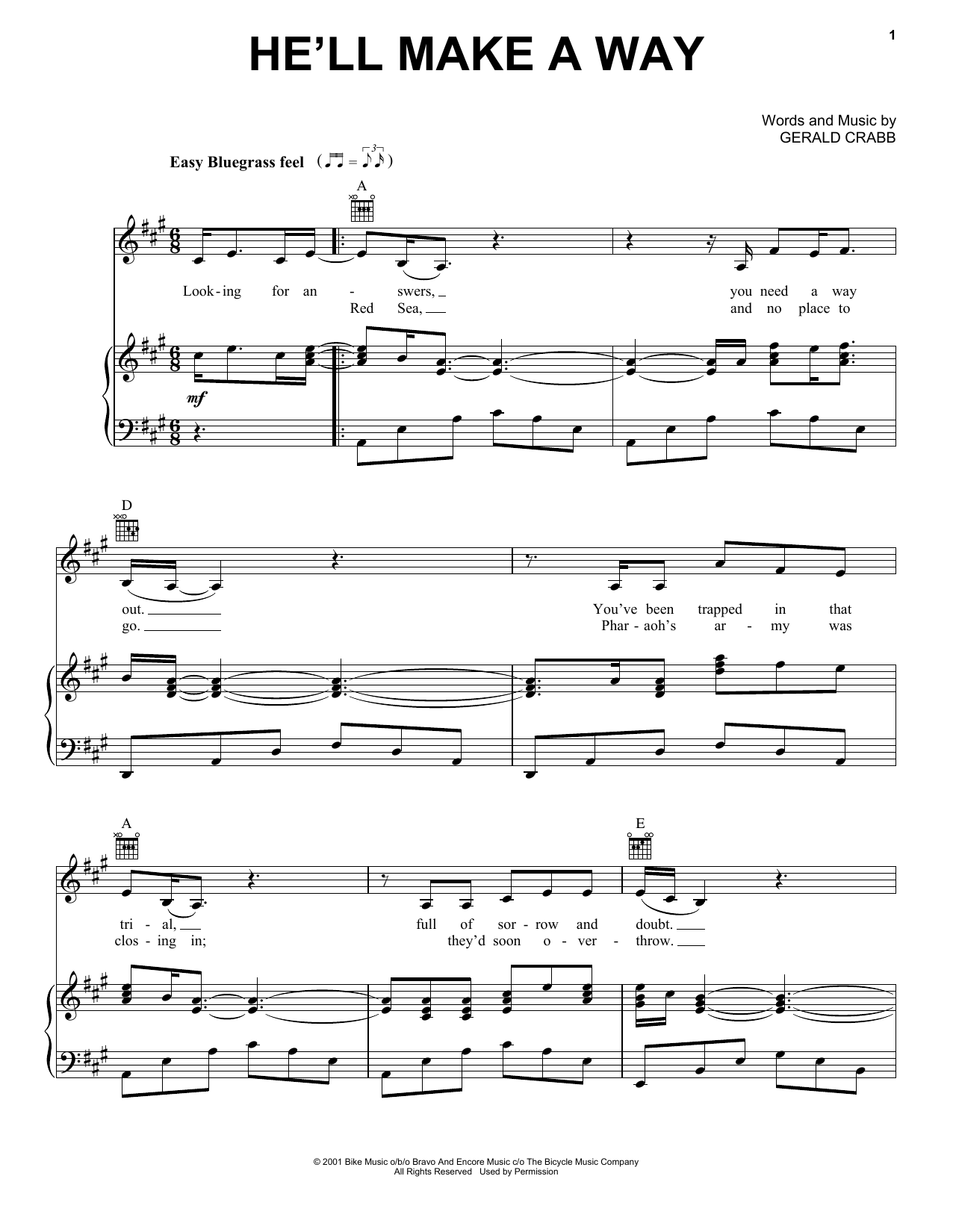 The Crabb Family He'll Make A Way Sheet Music