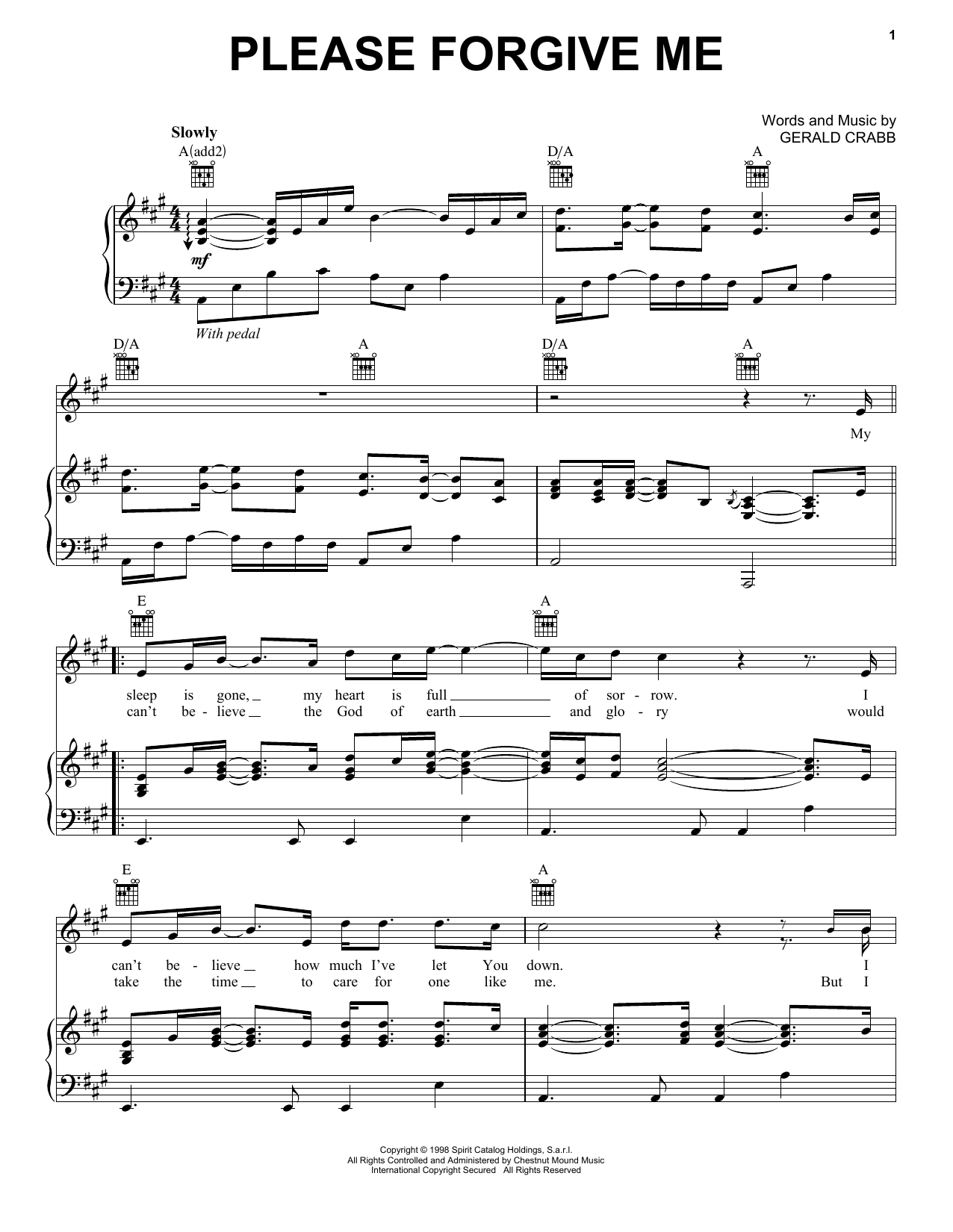 The Crabb Family Please Forgive Me Sheet Music