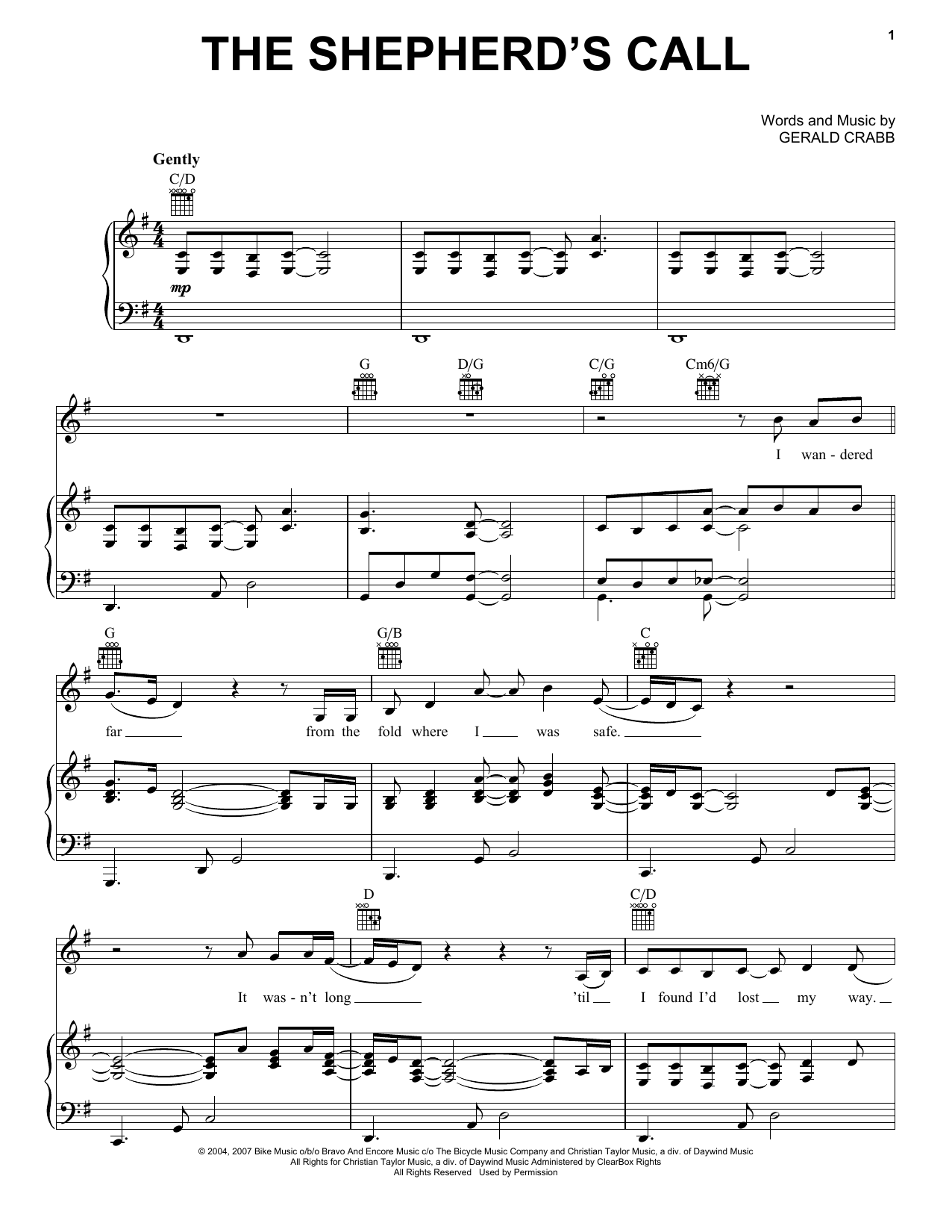 The Crabb Family The Shepherd's Call Sheet Music