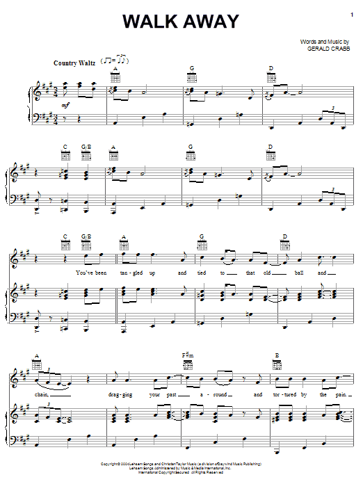 The Crabb Family Walk Away Sheet Music