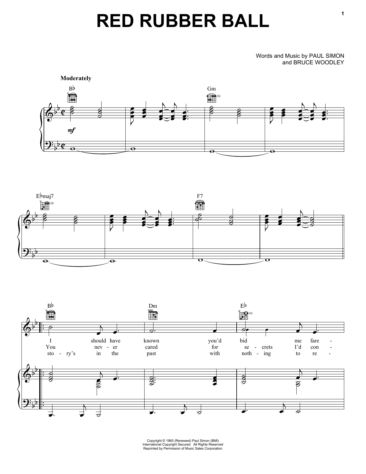 The Cyrkle Red Rubber Ball Sheet Music