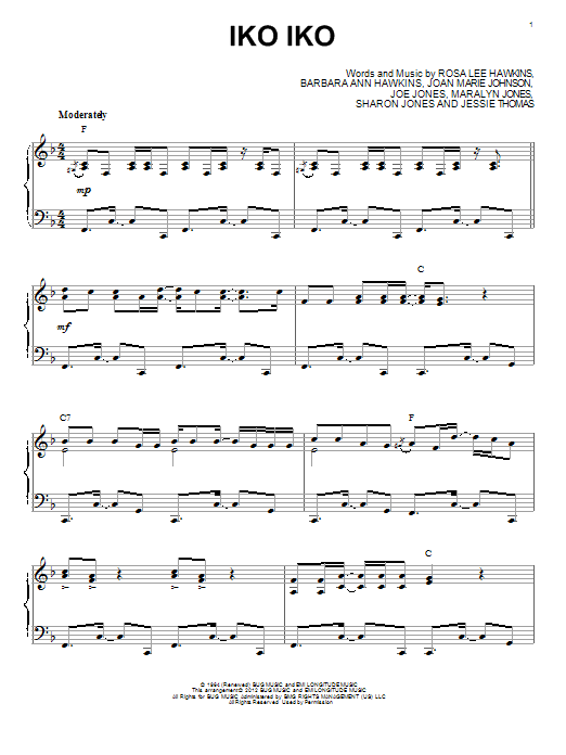 The Dixie Cups Iko Iko (arr. Brent Edstrom) Sheet Music