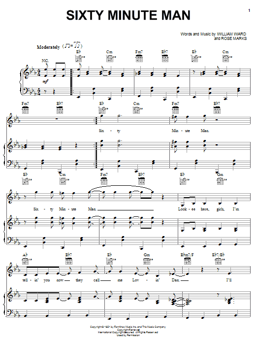 The Dominoes Sixty Minute Man Sheet Music