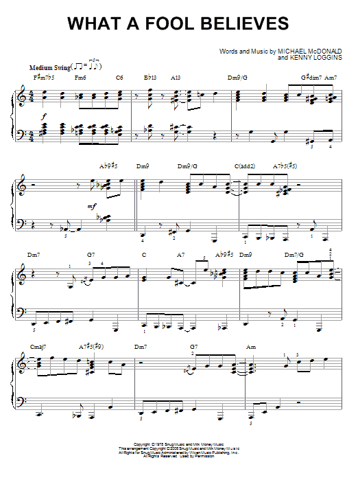 The Doobie Brothers What A Fool Believes [Jazz version] (arr. Brent Edstrom) Sheet Music
