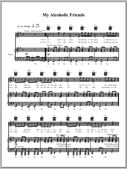 The Dresden Dolls My Alcoholic Friends Sheet Music